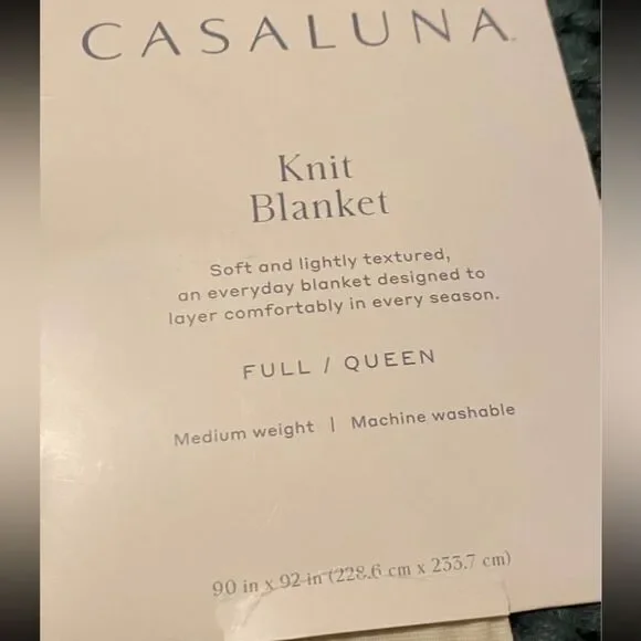 CASALUNA•Knit blanket Full/Queen Dark teal - Picture 3 of 4
